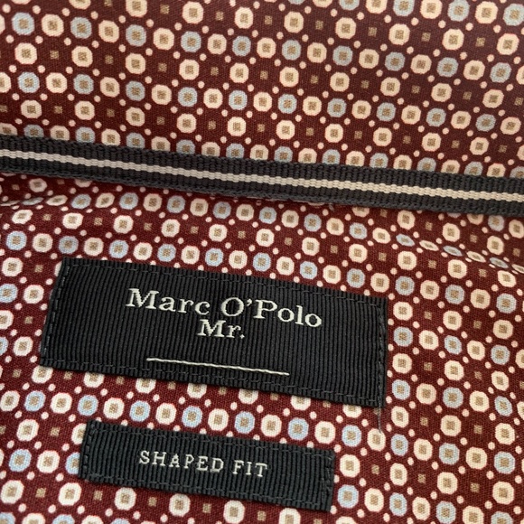 Marc O'Polo Burgundy dot European Dress Shirt (M) - Picture 2 of 4